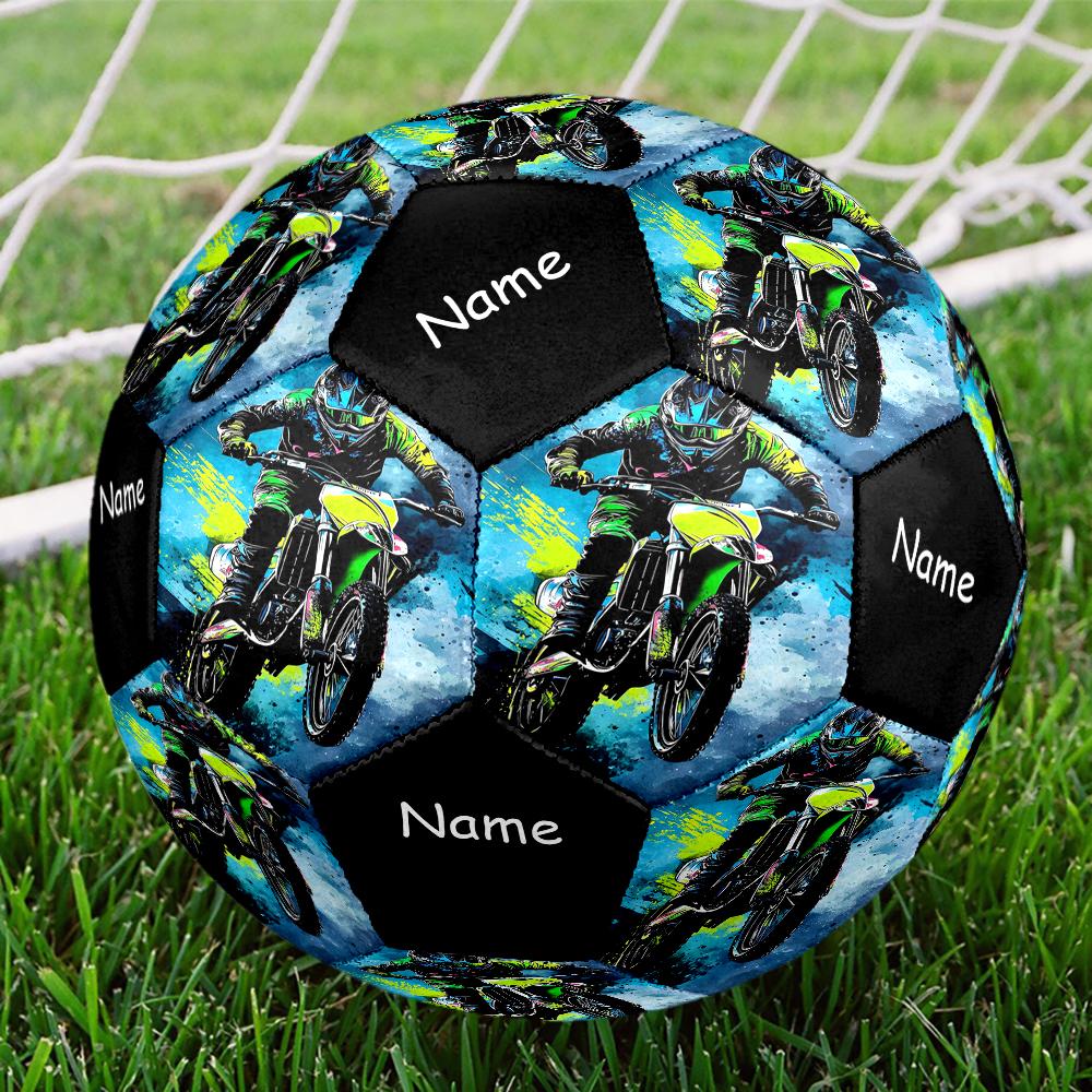 Custom Name Off Road Motorcycles Theme Size 5 Soccer Ball, Suitable for Both Indoor and Outdoor Matches, a Gift Suitable for Everyone.