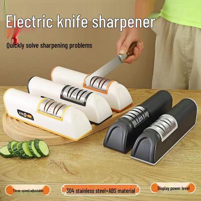 Professional Electric Kitchen Knife Sharpener - Fast, Coarse and Fine Grinding for Vegetable and Fruit Knives