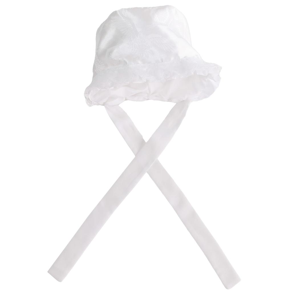 KYOETSU Schreinbesuchs-Lätzchen, Kapuze, Hut und Zubehör-Set für Babyjungen und -mädchen (Kranich- und Pflaumenblüten-Design)