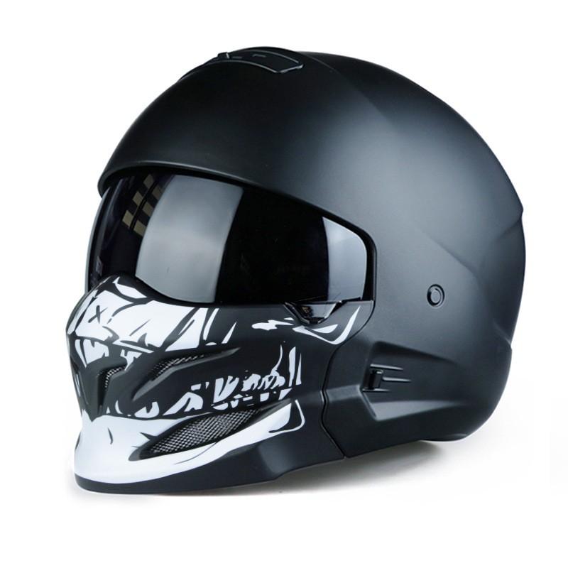 Vintage-Style Motorcycle Helmet With Bluetooth Support 3C Certified ABS Full Face Adults