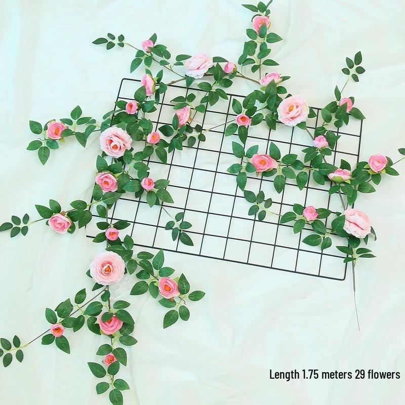 Artificial Rose Vine for Outdoor Decor - Hanging, Shading & Balcony Beautification