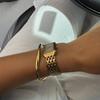 Fashionable Versatile Geometric Irregular Titanium Steel Bangle for Women, Instagram Style