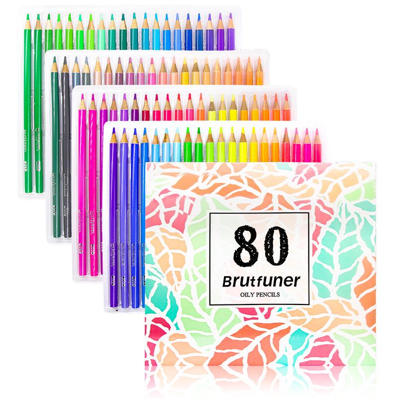 Brutfuner 180 Oil & Water-Soluble Colored Pencils Set for Drawing & Doodling - Ideal Gift