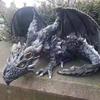 Squatting Dragon Sculpture Guardian Statue Garden Dragon Sculpture Halloween Outdoor Gothic Decoration, Home Design Ornament