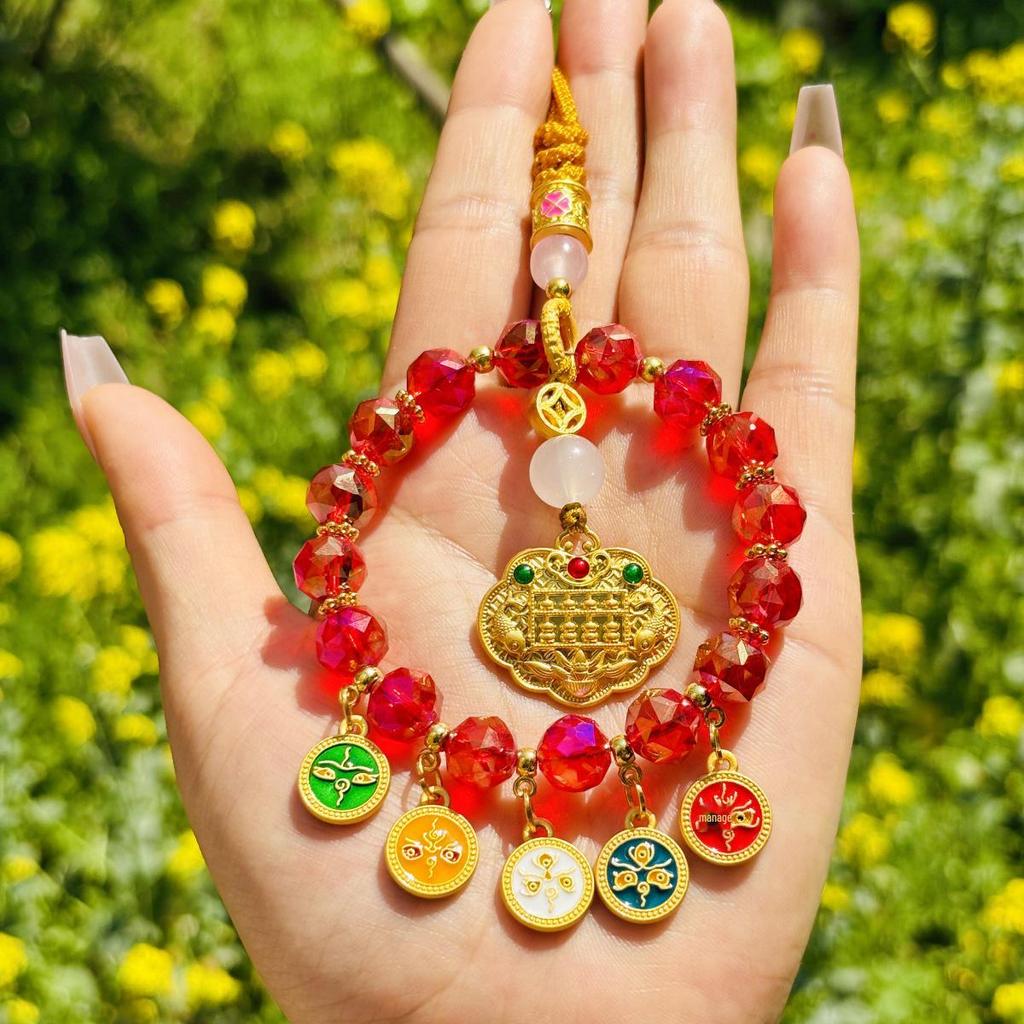 Pendentif de voiture Dieu de la richesse Lingyin Wulu de Hangzhou: Boulier Coloré pour Décoration de Véhicule Haut de Gamme, Symbolisant la Paix et la Fortune