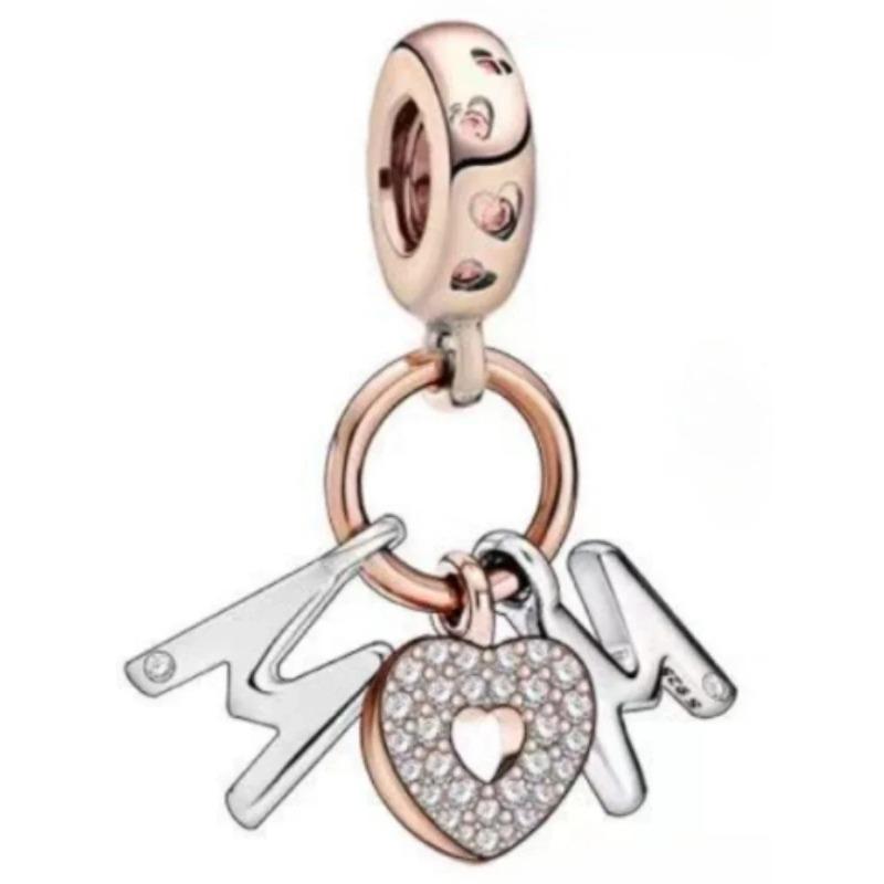 925 Silver Heart Mum Dangle Dream Catcher Charm DIY Jewelry For Women Original Bracelet Beads