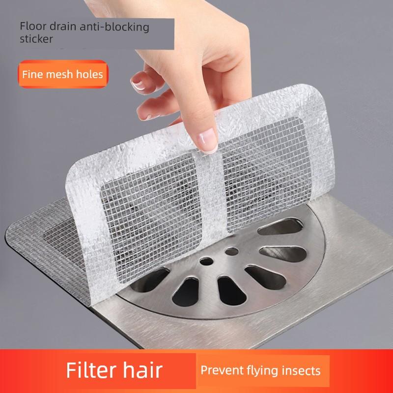 Disposable Bathroom Hair Filter Net, Bathroom Drain Filter, Floor Drain Sticker, Anti-Odor, Anti-Hair, Anti-Insect