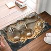 Realistic 3D Trap Hole Stone Brick Pattern Door Mat, Non-Slip Indoor Outdoor Welcome Rug for Kitchen Front Entrance Floor
