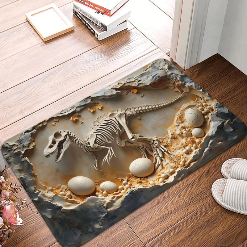 Realistic 3D Trap Hole Stone Brick Pattern Door Mat, Non-Slip Indoor Outdoor Welcome Rug for Kitchen Front Entrance Floor