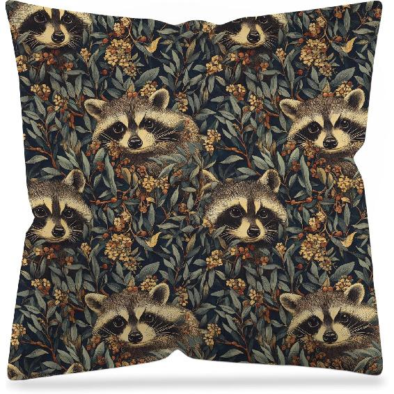Vintage Floral Deer Pillow Covers, Cottagecore Room Home Decor, Art Nouveau Botanical Forest Deer Decorative Pillow Covers for Home Bedroom Living