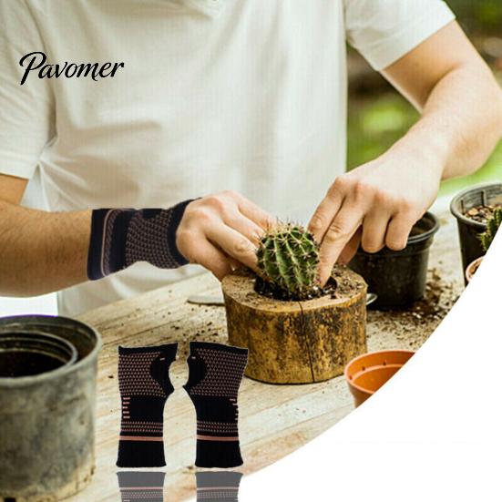 Copper Compression Wrist Brace Support Reduce Inflammation Durable Sleeve Pain Breathable Arthritis for Men Women Nighttime