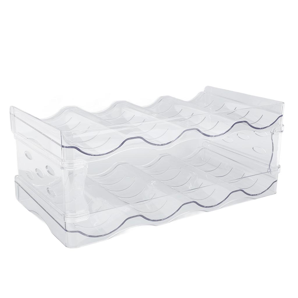 Stackable Water Bottle Organizer Double Layer Transparent Plastic Desktop Cup Storage Rack for