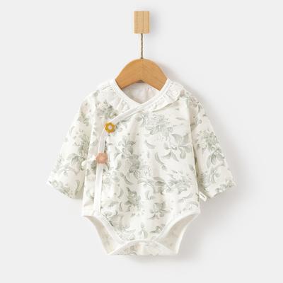 0-12M Baby Bodysuit For Newborn Summer Thin Infant Girls Boys Romper Casual Triangle Climbing Suit Print Cotton Toddler Onesie