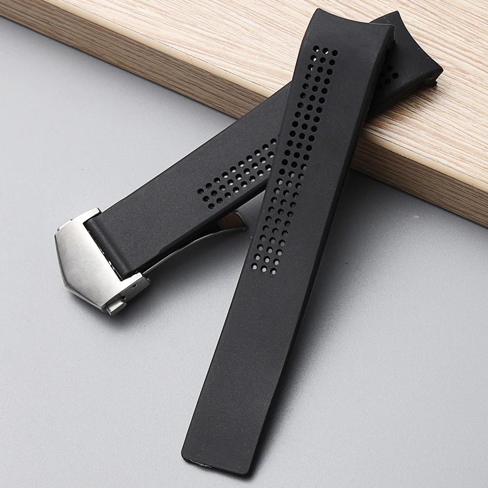 Bracelet For TAG HEUER CARRERA Watch Chain 20 22 24mm TPU Silicone Watch Strap Watch Accessories Rubber Watchband Chain