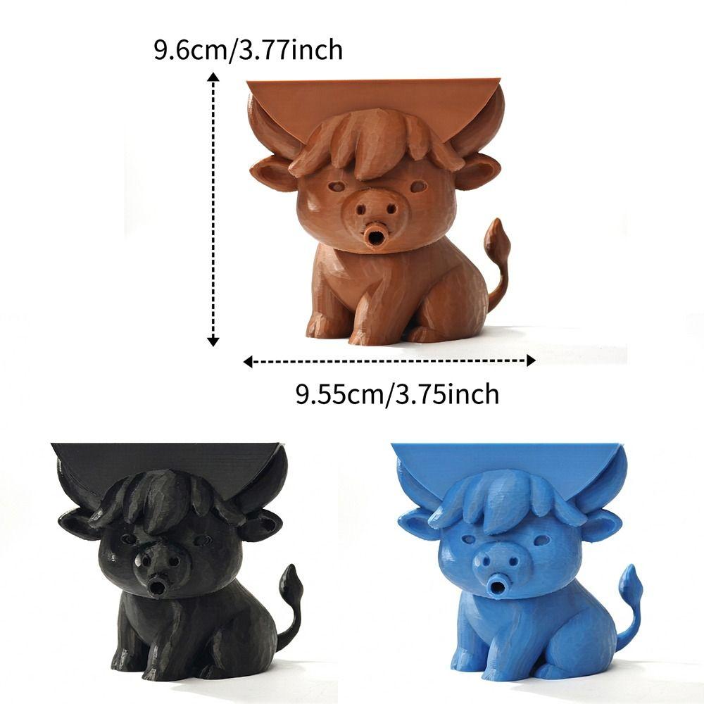 3D Printed Cow Shape Sponge Holder Cartoon Funny Sponge Drying Holder Plastic with Drainage Holes Soap Rack Bathroom Organizer