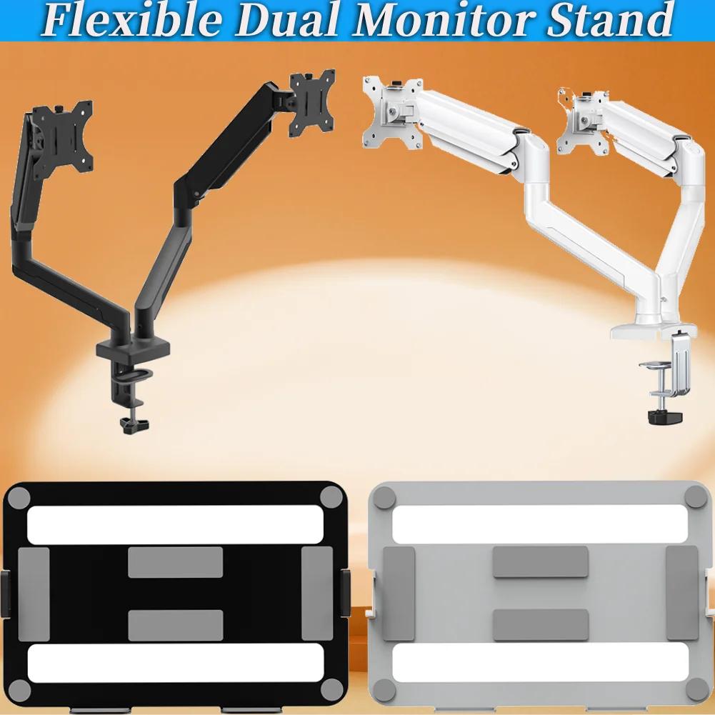 Dual Monitor Stand with C Clamp Monitor Desk Mount Holds Up To 19.8lbs Grommet Mounting Base for 13 To 32 Inch Computer Screens