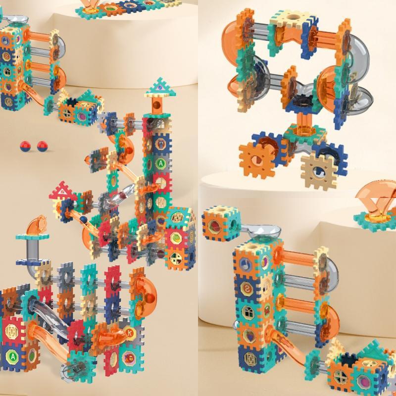 Iq Playground Plastic Slide Marble Run Building Blocks