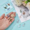 14Pcs 7 Styles Gemstone Cross Pendants with Stainless Steel Color Plated 201 Stainless Steel Snap on Bails Mixed Dyed and Undyed