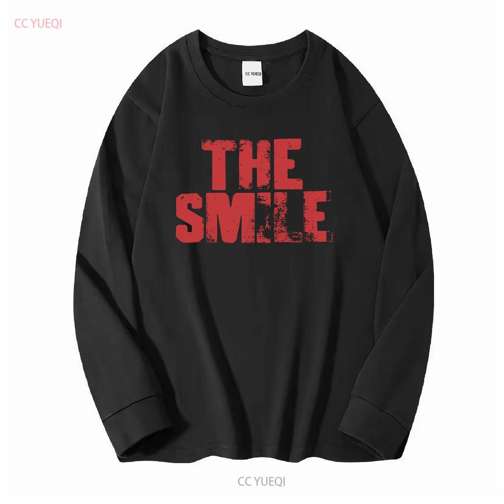 The Smile band Thom Yorke logo Radiohead screen printed T shirt vintage Washed fashion Casual Unisex Stylish Versatile homme