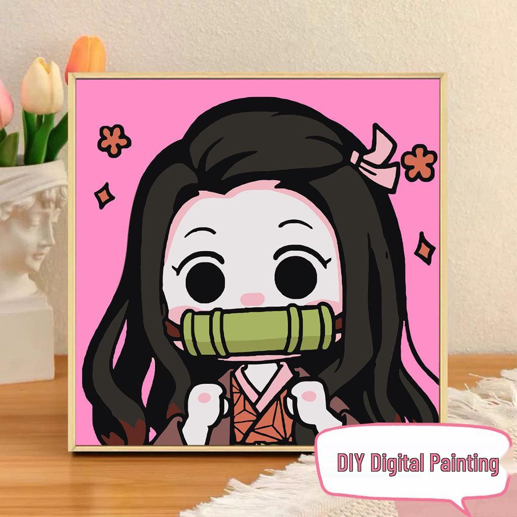 Kit Pittura ad Olio Digitale Anime Demon Slayer Fai da Te per Bambini