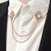 Luxe Honderd Torens Kraagketting Pak Overhemd Accessoires Kruis Strass Broche