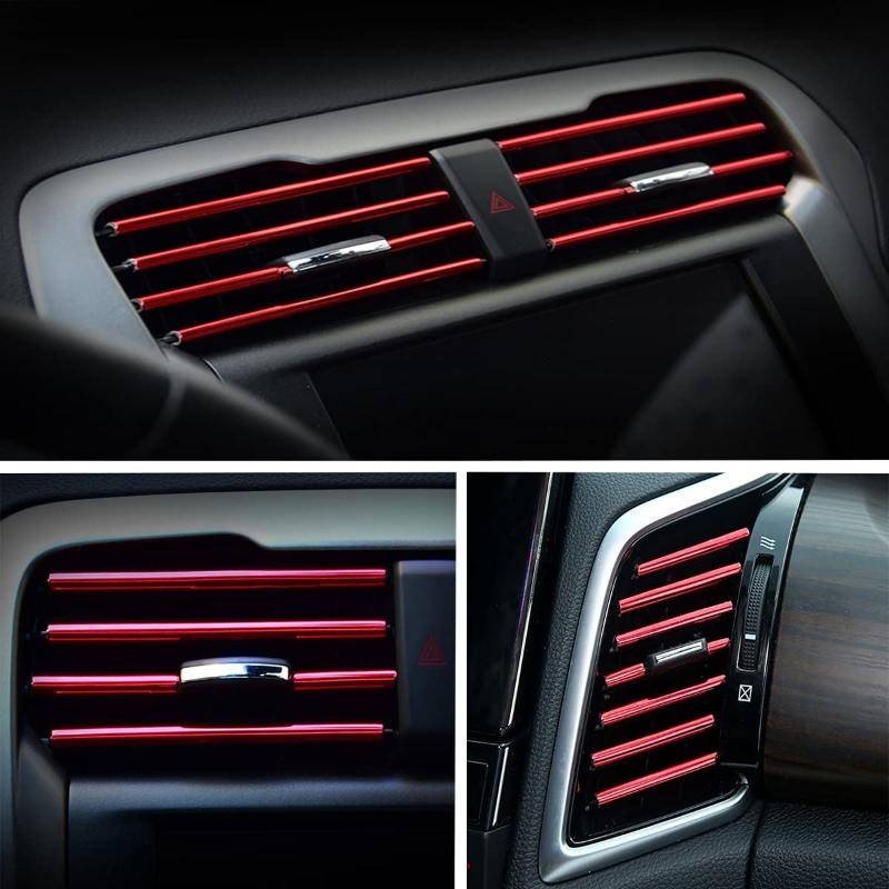 10Pcs U-Shape Moulding Trim Strips Car Air Conditioner Outlet Decorative Strips Cover Car Door Edge Corner Protector 20cm/Strip