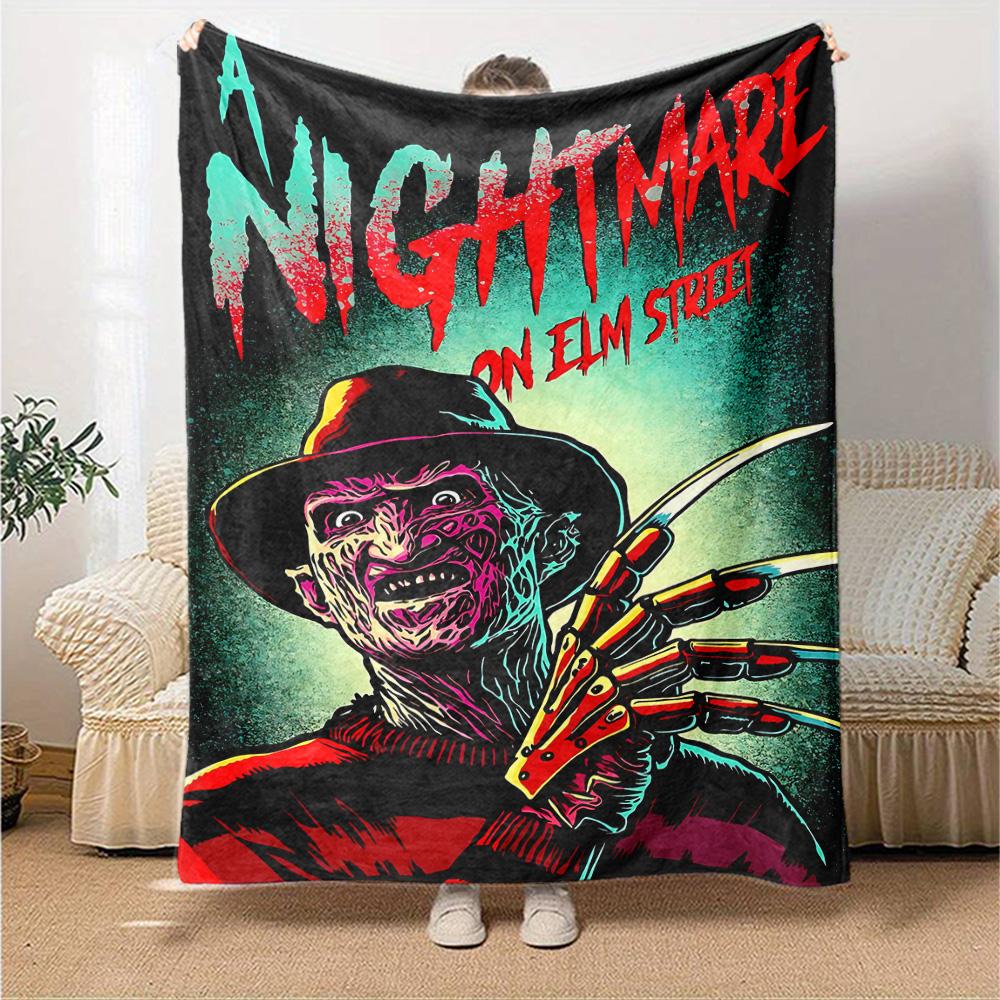 Nightmare Elm Street Flannel Blanket Super Soft Warm Cozy Blanket For Sofa Bed Office Travel Allseason Home Decor Gift
