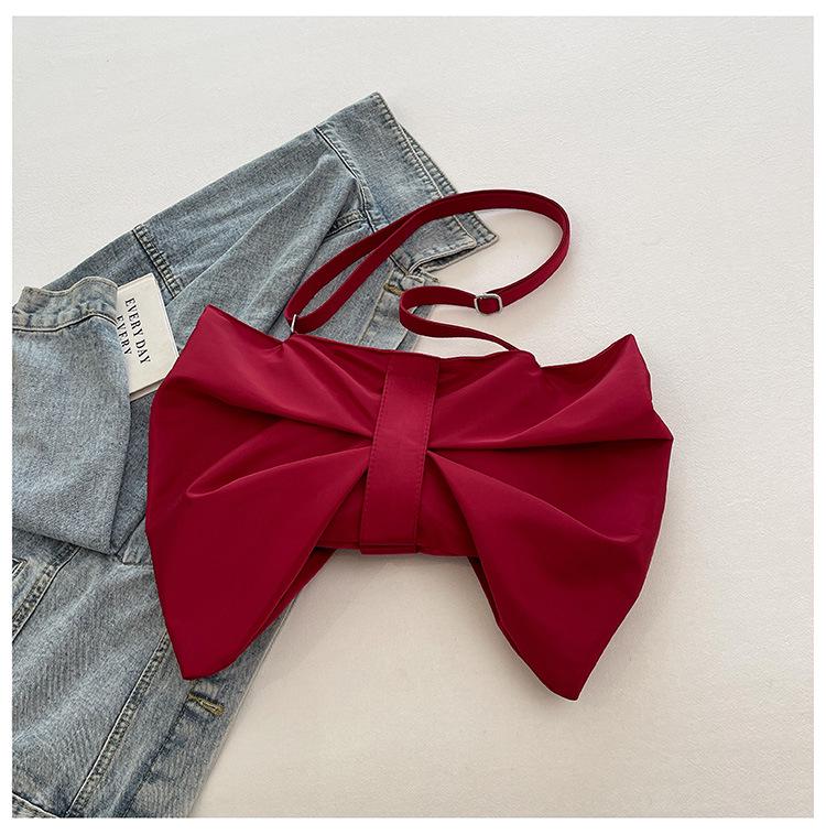 Korean Bowknot Women's Pleated Shoulder Bag 2025 - New Fashion Large Capacity Crossbody Underarm Bag