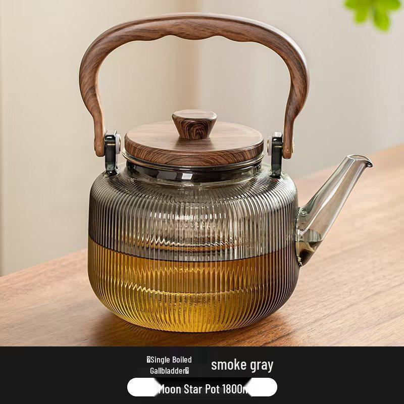 ZISIZ Thickened Glass Boiling Tea Pot with Handle