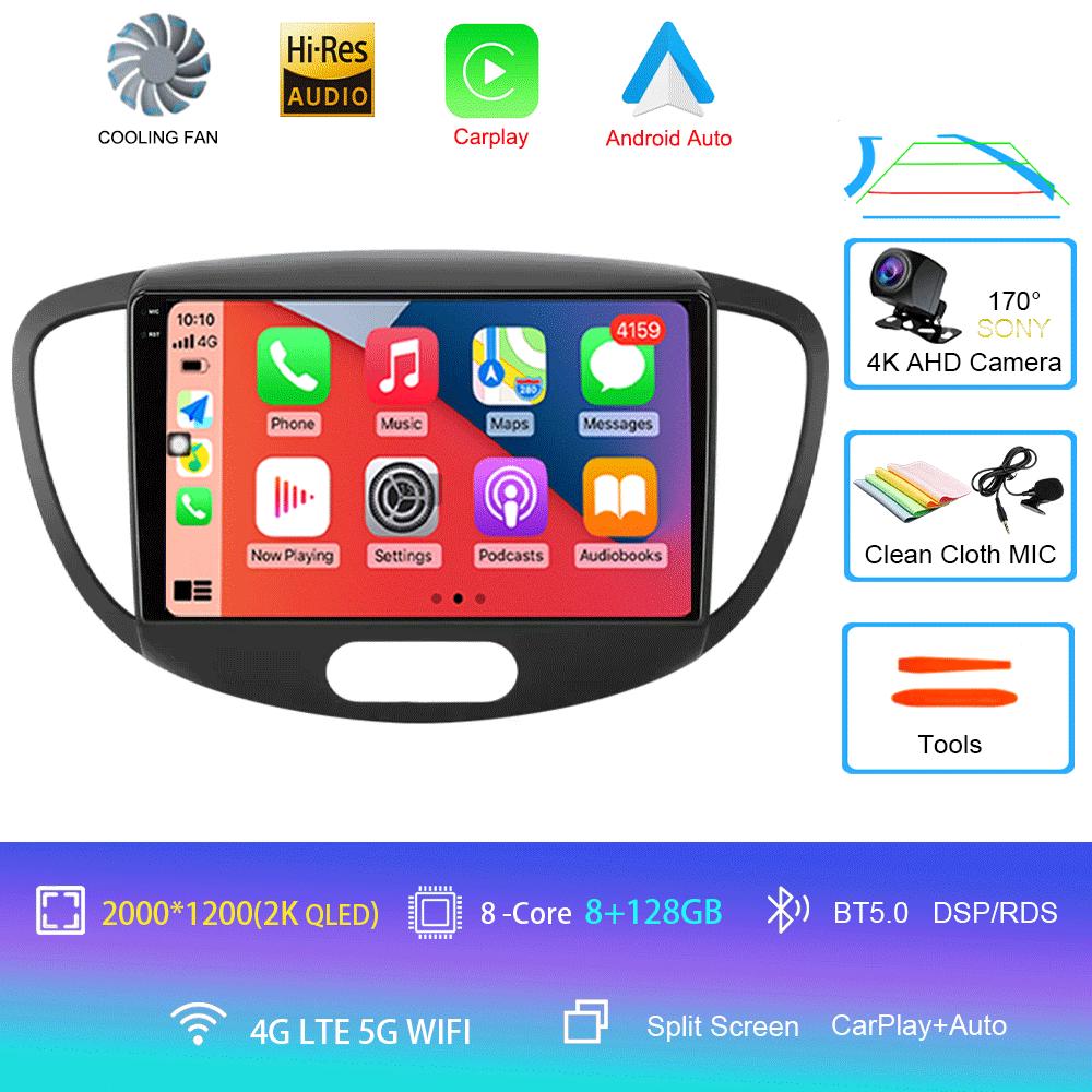 Android 14 Carplay Auto Car Radio For Hyundai I10 2007 - 2013 GPS Recorder Multimedia Video Player 4G+WiFi DSP