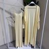 Cross-border European and American Women's Clothing Amazon Long-sleeved Loose Coat with Thin Inner Suspender Dress Set