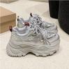 Silver Inner Height Increase Platform Dad Shoes Women's Shoes 2025 New Popular Spring and Autumn Leisure Sports Little White Shoes Muffin