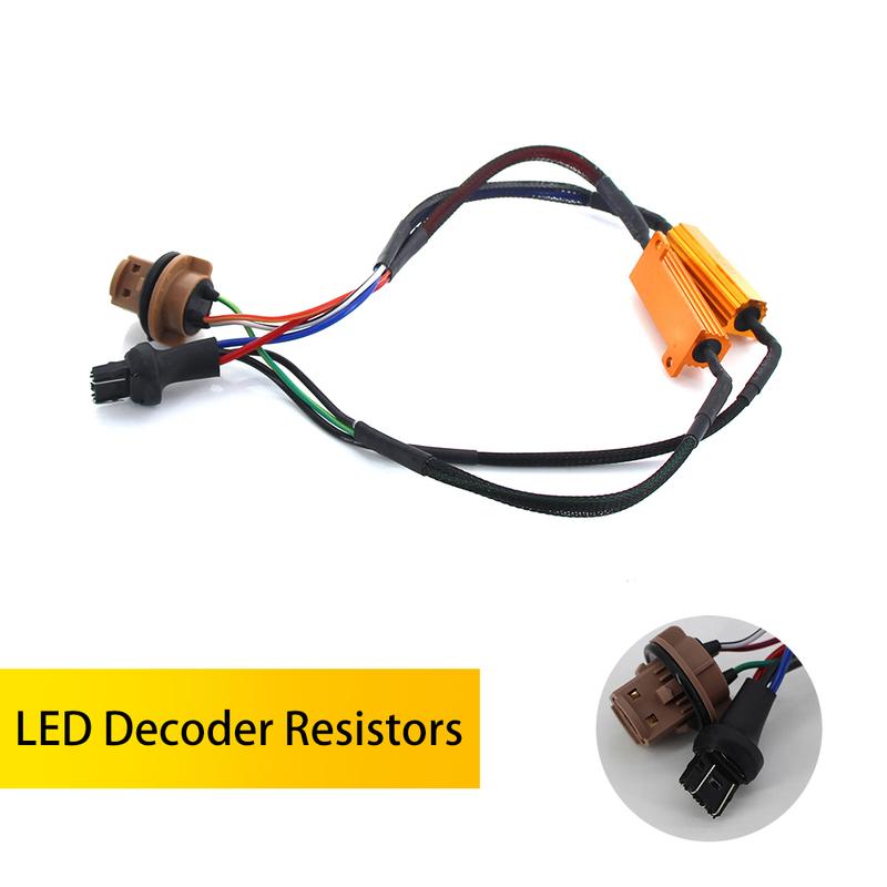 2PCS 50W 6 Ohm Canbus 1156 P21W PY21W 1157 T20 7440 7443 LED Decoder Wiring Canceller Lights Car Load Resistor Error Canceller