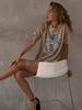 Vintage American Casual Women's Loose Short Sleeve Fashion T-shirt