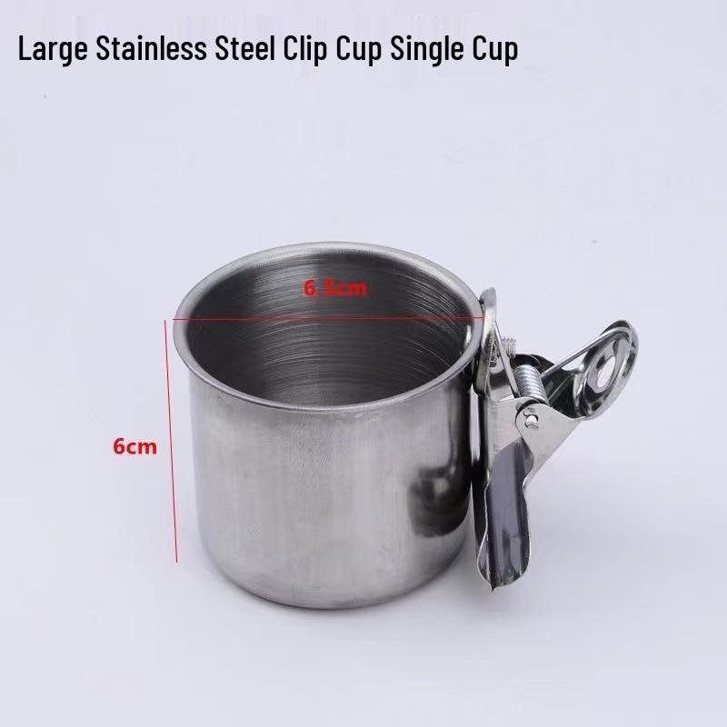 Stainless Steel Bird Feeder Cup for Budgies and Cockatiels - Food and Water Dish Birdcage Accessory.