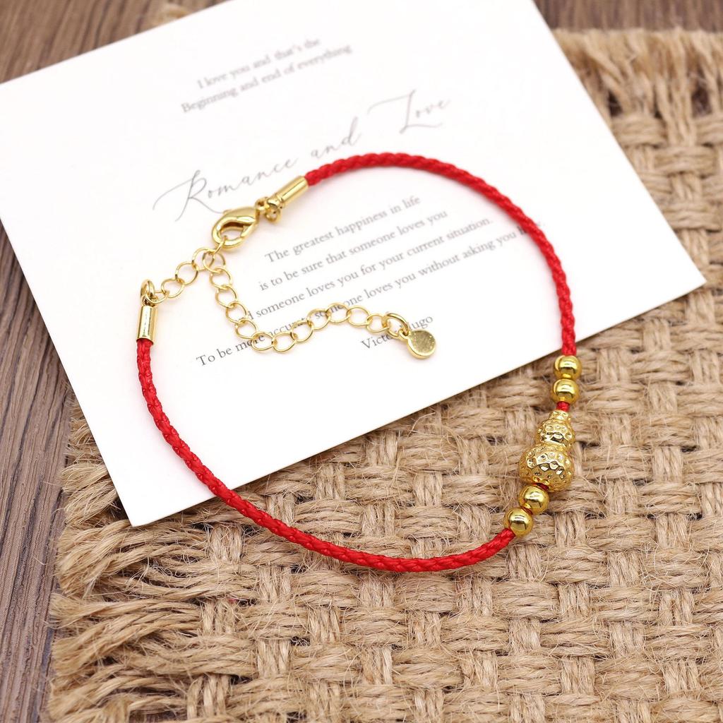 Personalized Zodiac Gourd Red String Bracelet for New Year Fortune and Good Luck