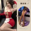 Large size new tearable delicate mesh suit perspective open chest flirting uniform temptation sexy underwear hip maid