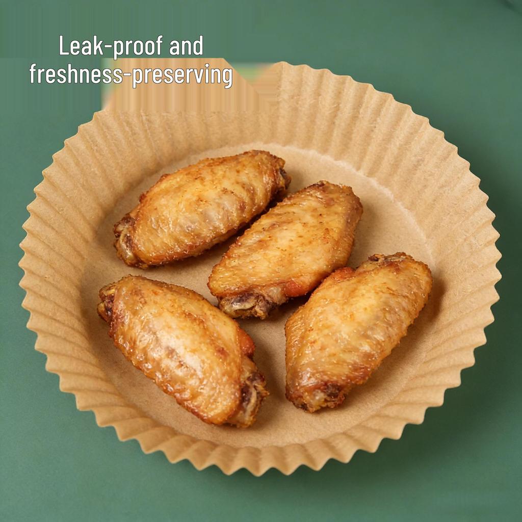 High-Temp Resistant Oil-Absorbing Air Fryer Paper Liners - Food Grade, Round, Ideal for Baking & BBQ