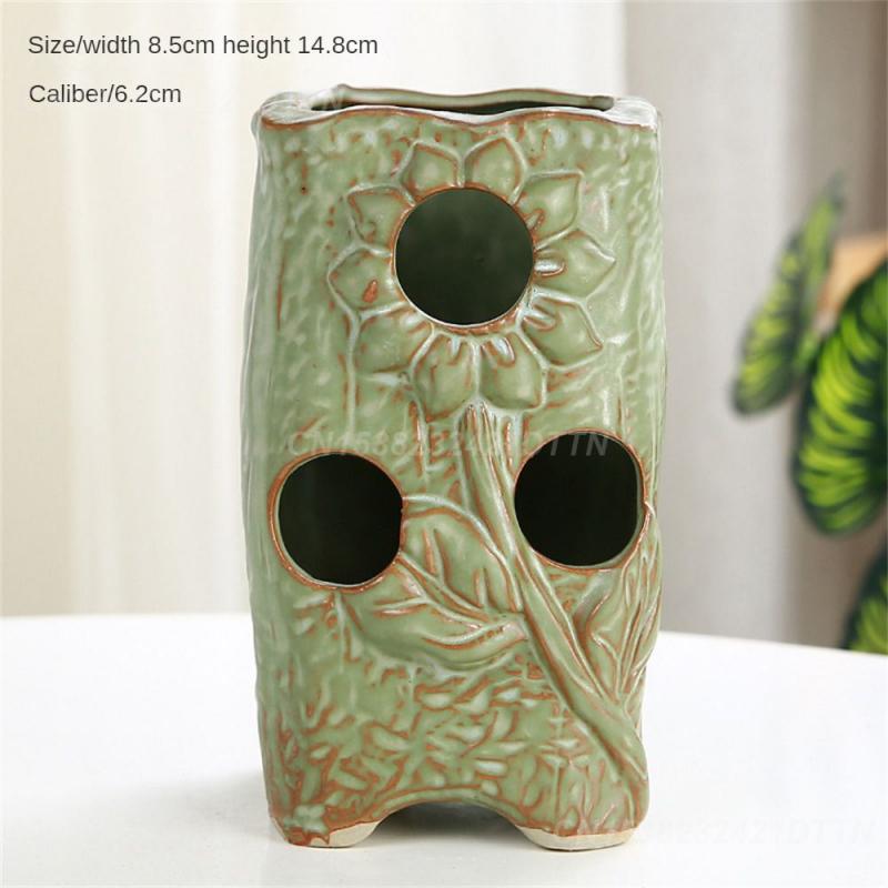 Ceramic Flowerpot Breathable Breathable Holes Creativity Personalized Vase Flower Pot Caves Style Artistic Desktop Decoration