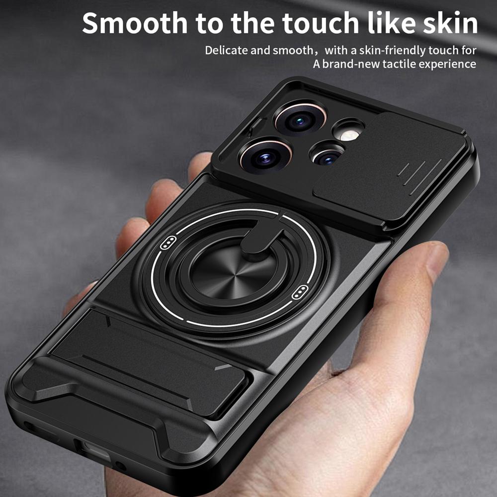 KEYSION Magnetic Phone Case for OPPO Reno15 Pro Max 5G 15 F 5G Slide Camera Protection Upright Kickstand Ring Shockproof Cover