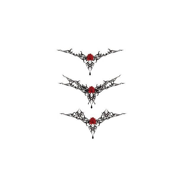 Flower Arm Tattoo Sticker Large Flower Red Rose Body English Arm Chest Cover Waterproof Simulation Tattoo Sticker