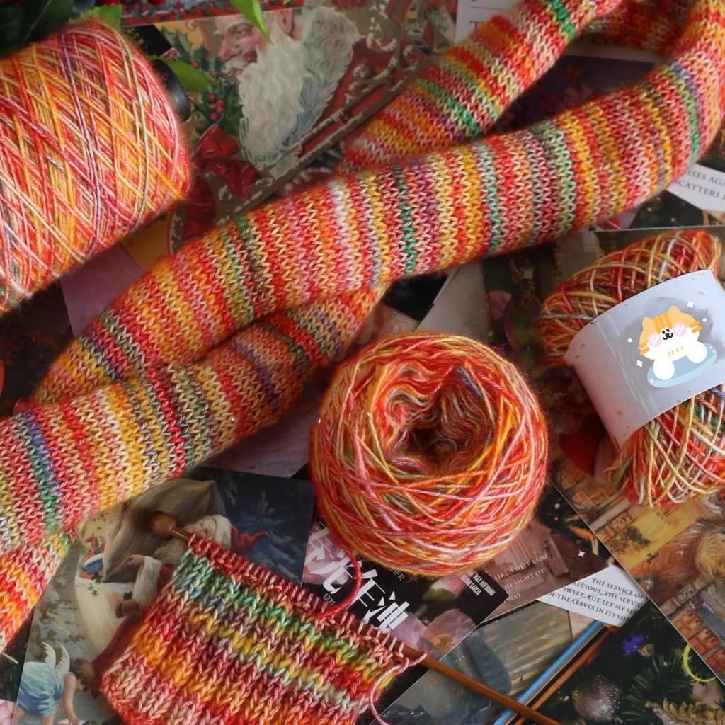 50g/ball Colorful Gradient Section Dyed Cotton Yarn Medium Fine Yarn Handmade DIY Sweater Suspender Scarf Sweater Yarn Material