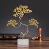 Luxury Welcoming Pine Metal  Ornaments With Sturdy Base Simple Creative Tree Sculpture Chinese Style Office Home Porch Handicrafts