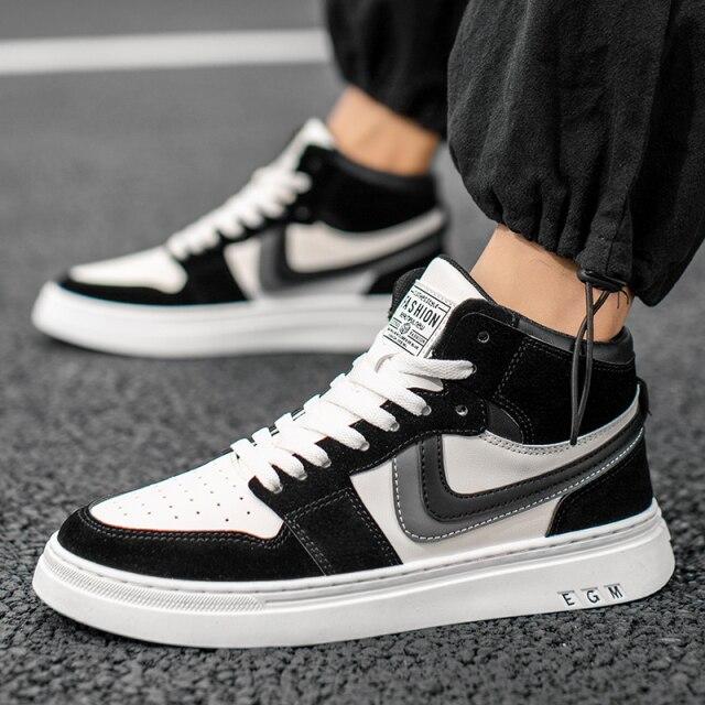 Crlaydk  Spring New High Top Sneakers Walking Sports Tennis Breathable Shoes Lace -Up Comfortable Footwear Ankle Basket Homme