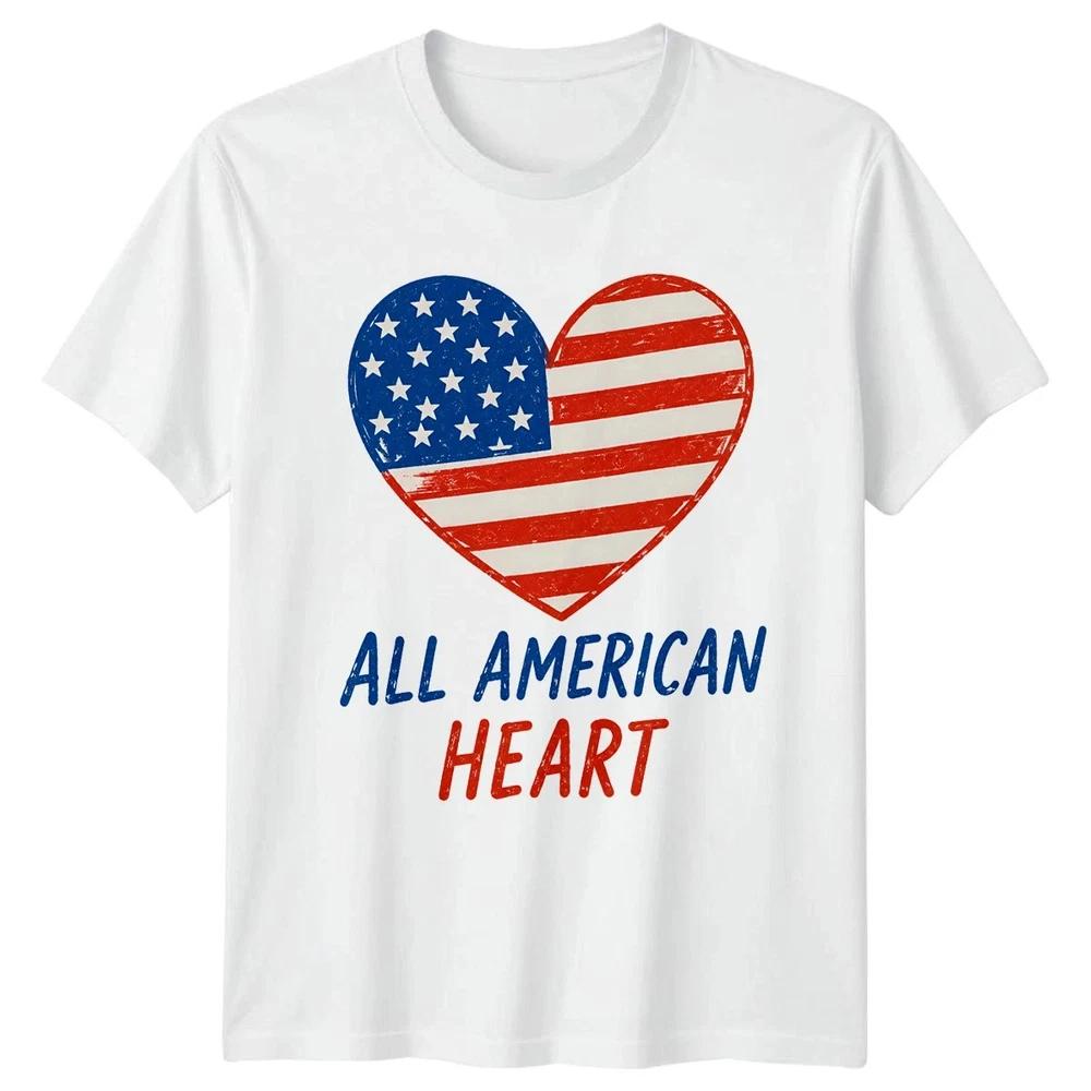 All American Heart Unisex T Shirt 4th Of July Gift S