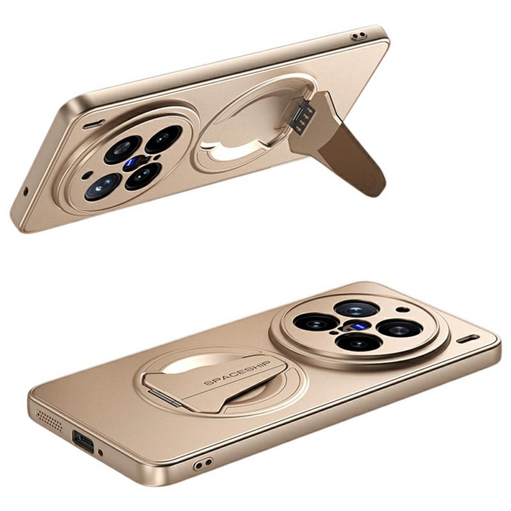 For vivo X200 Pro 5G Case Compatible with MagSafe Hidden Kickstand Skin-Feel Matte PC TPU Phone Back Cover