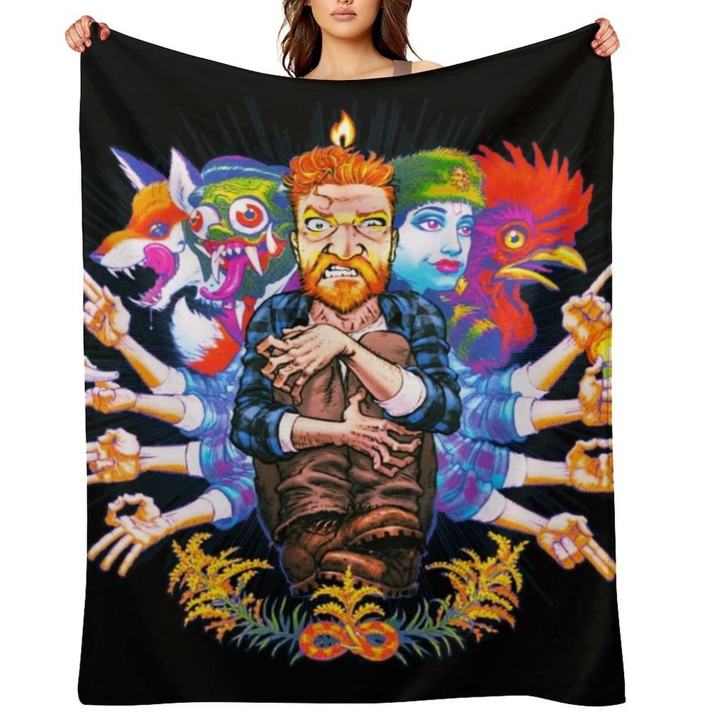 Tyler Childers Tour Throw Blanket Plaid on the sofa Plaid wednesday Soft Big Blankets