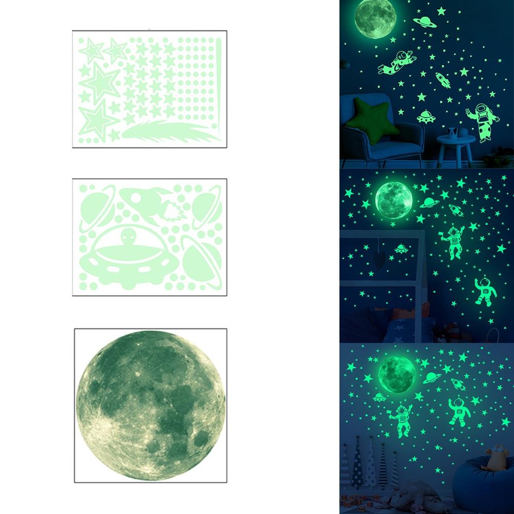 Astronaut Luminous Wall Stickers Glowing Effect Art Stickers Astronaut Universe Sticker Children\\\'s Room Decoration