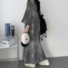 Plus Size Tie-Dye Mid-Length Casual Short-Sleeve Dress - Japanese Korean Style Summer Women's T-Shirt Dress