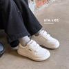 Spring 2026 Kids' Casual Velcro Shoes - Versatile White Sneakers for Boys and Girls